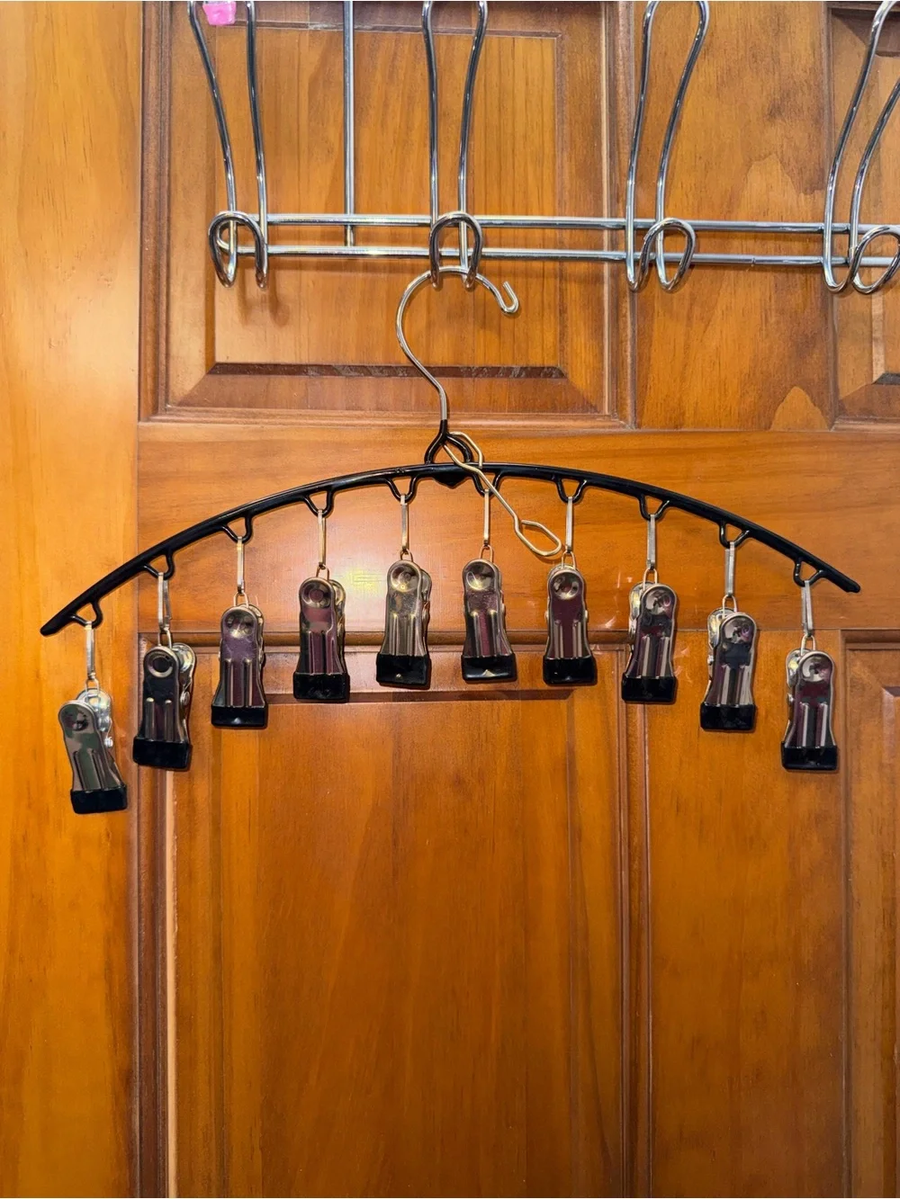 Black Multi-Clip Hanging Display Rack - Brand Unknown